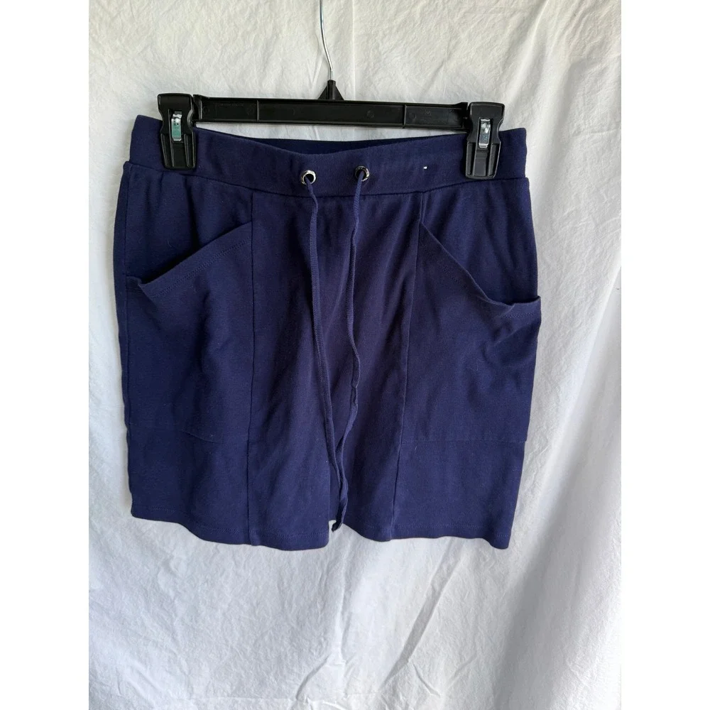 Jones New York Signature Navy Blue Knit Mini‎ Skirt with Pockets Small